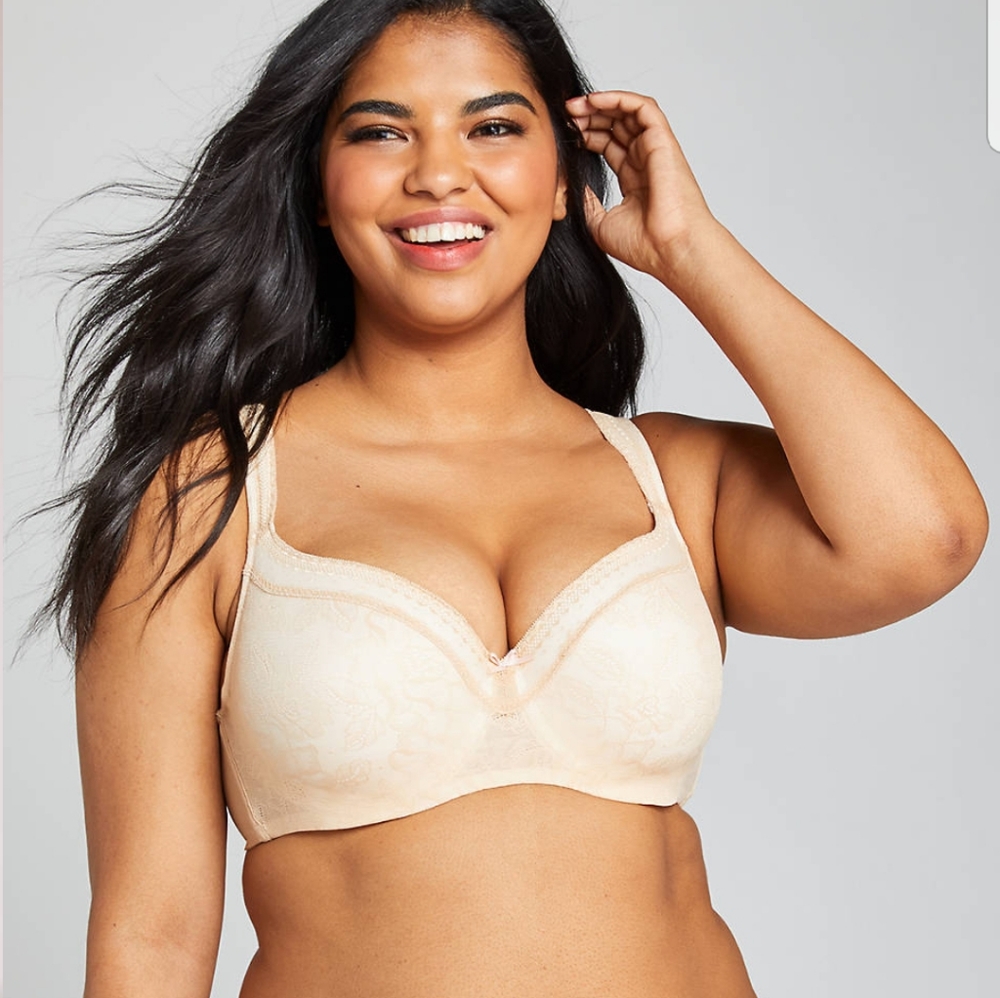 Cacique 38DDD Modern Lace Lined Balconette Bra